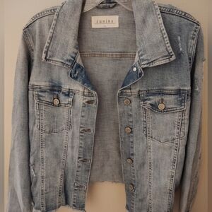 Eunina Distressed Faded Blue Denim Jacket